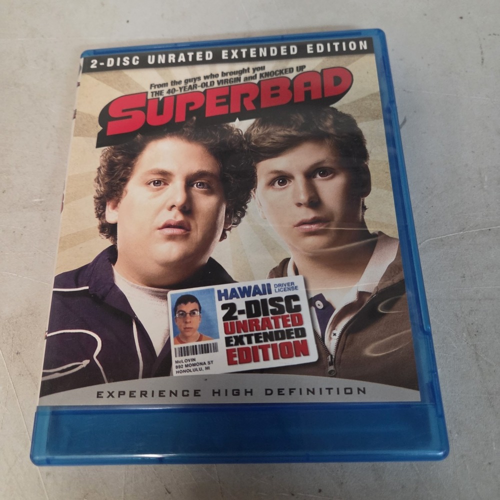 Superbad Blu-ray 2-Disc Unrated Extended Edition 2007 Comedy Jonah Hill Cera